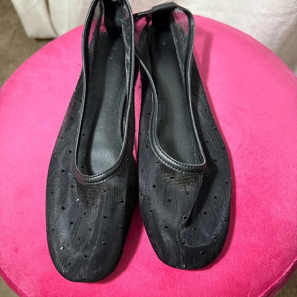 Black Womens Slip-On Ballet Flats